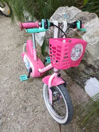 Bicicletta per bambini rosa Btwin con cestino
