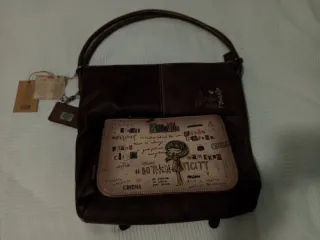 Bolso Mochila Marrón y Multicolor