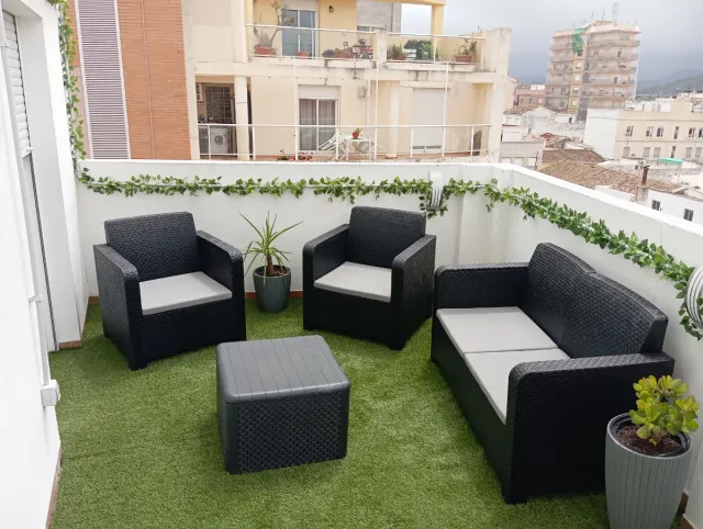 Conjunto Sofá y Sillones Jardín Negro