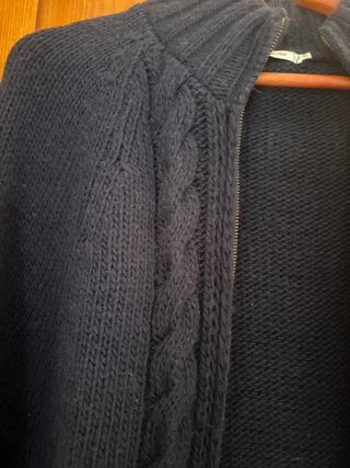 Capa poncho tejido mujer azul