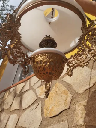 Lámpara (salón) de aceite siglo XIX