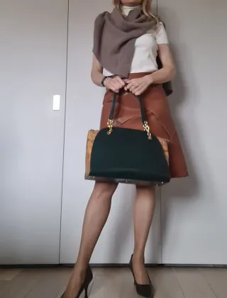 Borsa in pelle verde