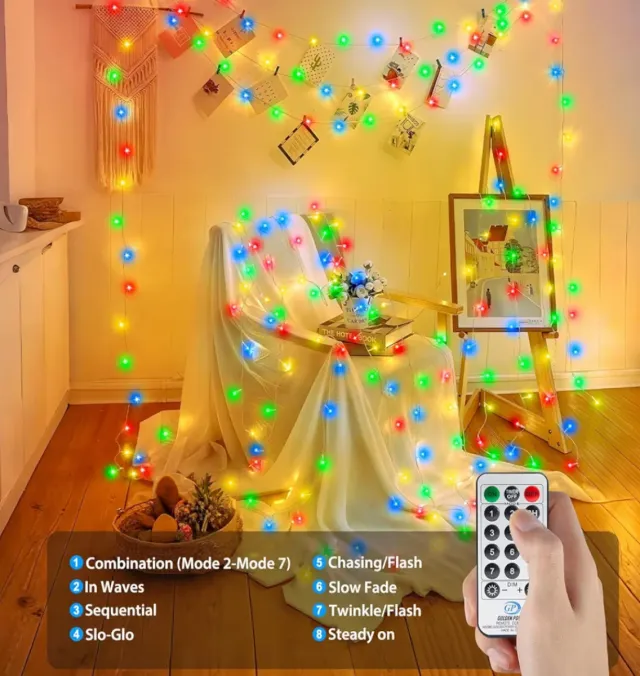 60M Guirnalda Luces Led Multicolor Navidad