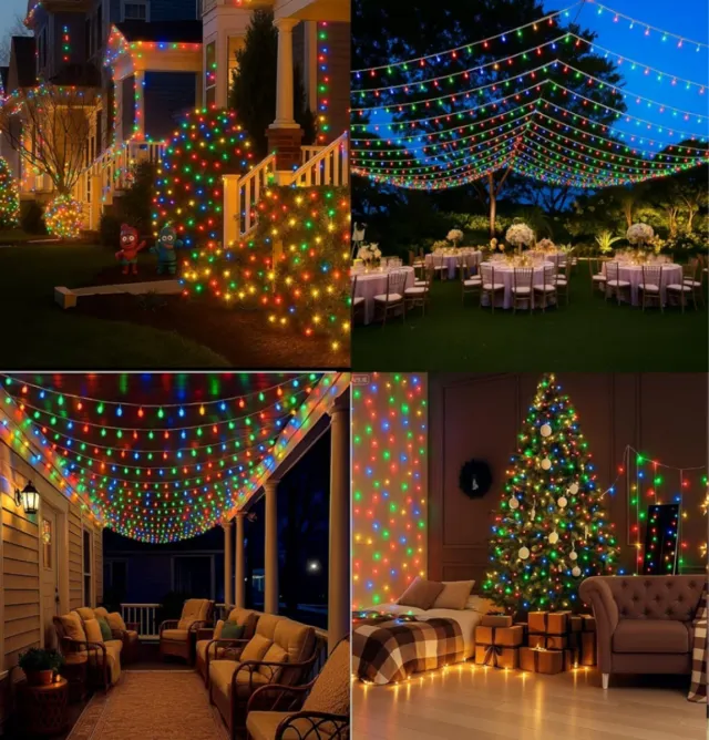60M Guirnalda Luces Led Multicolor Navidad