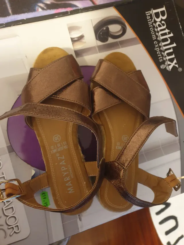 Sandalias Marypaz Cuña Marrón Talla 35