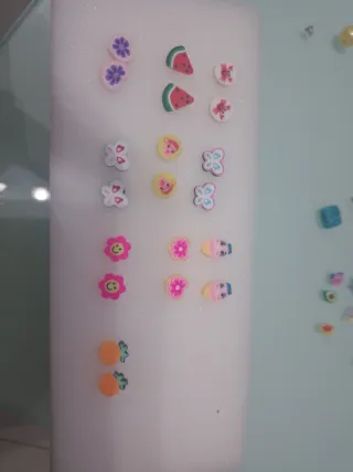 Pendientes niña flores y frutas,