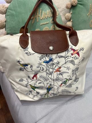 Bolso Longchamp Blanco con Pájaros