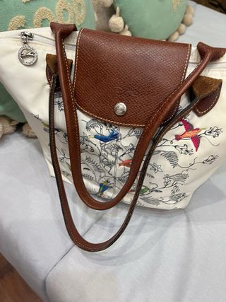 Bolso Longchamp Blanco con Pájaros