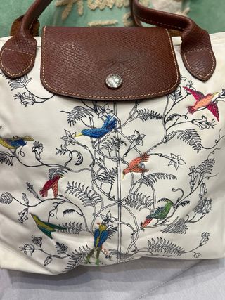 Bolso Longchamp Blanco con Pájaros