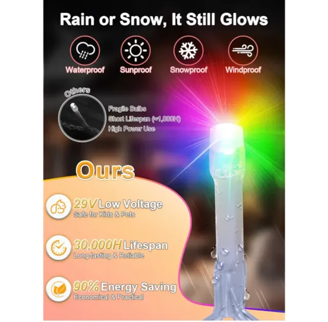 35M Guirnaldas LED Blanco Cálido y Multicolor