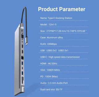 Estación Docking USB-C para Mac/Windows