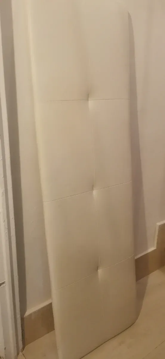 Respaldo Cama Cuero Blanco