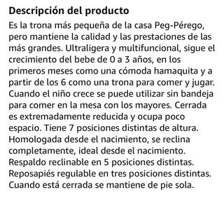 Trona Peg Perego Prima Pappa Follow Me Gris