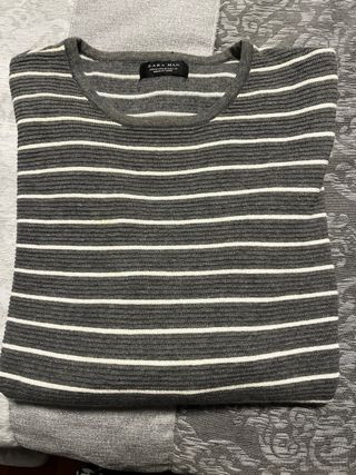 Jersey rayas gris y blanco hombre