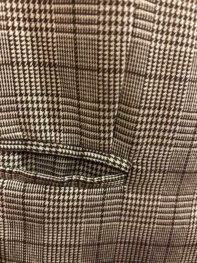 Blazer cuadros marrón y gris