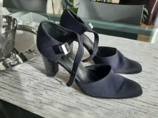 Scarpe con tacco blu donna