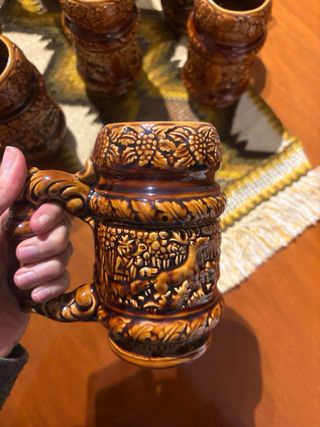 Boccale e bicchieri di birra tedeschi vintage