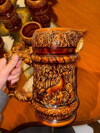 Boccale e bicchieri di birra tedeschi vintage