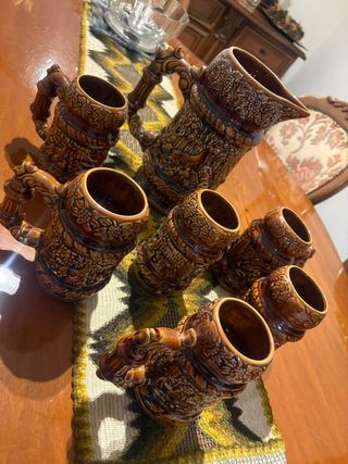 Boccale e bicchieri di birra tedeschi vintage