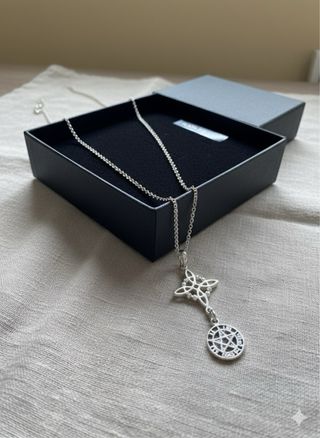 Collar Nudo de Bruja y Tetragramaton Plata de Ley
