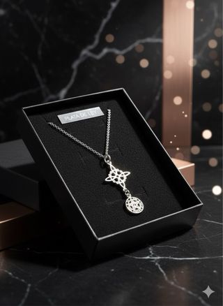 Collar Nudo de Bruja y Tetragramaton Plata de Ley