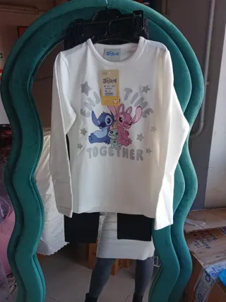 Completo bimba t-shirt e pantalone Stitch