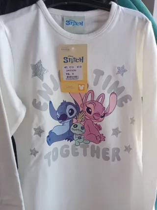 Completo bimba t-shirt e pantalone Stitch