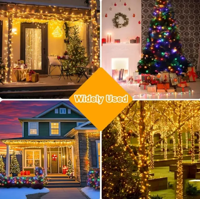 80M Guirnalda Led Multicolor + Blanco Amarillo