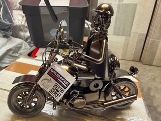 Figura moto biker ferro battuto artigianale