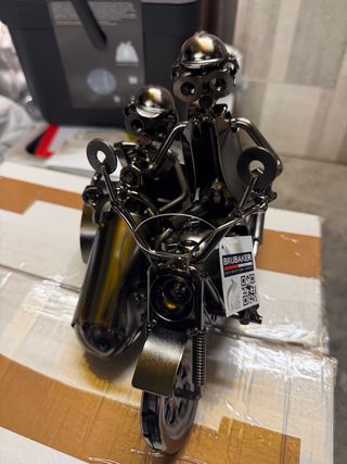 Figura moto biker ferro battuto artigianale