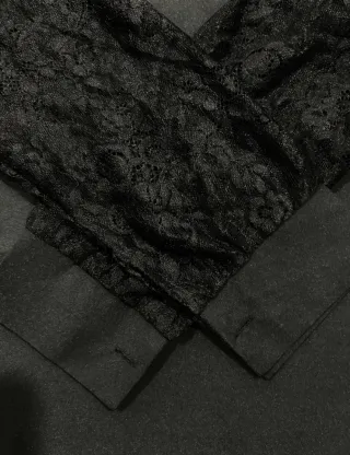 Camisa negra mujer encaje manga larga