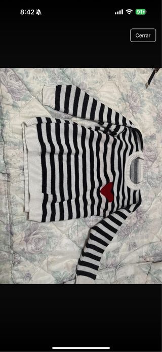 Jersey rayas corazón rojo