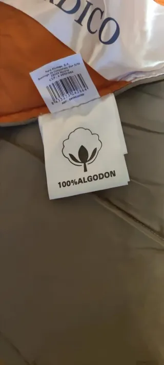 Edredón reversible gris y naranja