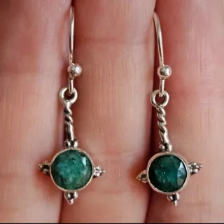 Pendientes Plata 925 esmeralda