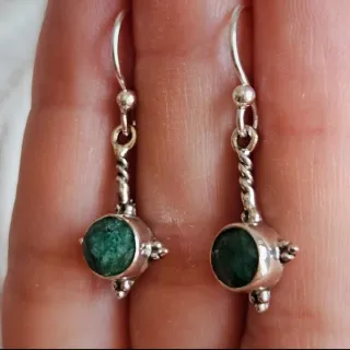 Pendientes Plata 925 esmeralda