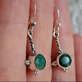 Pendientes Plata 925 esmeralda