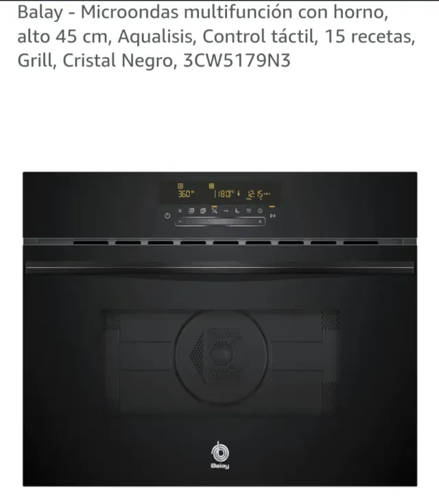 Horno Microondas Balay Multifunción Negro