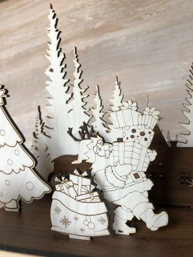 Calendario dell'Avvento natalizio in legno