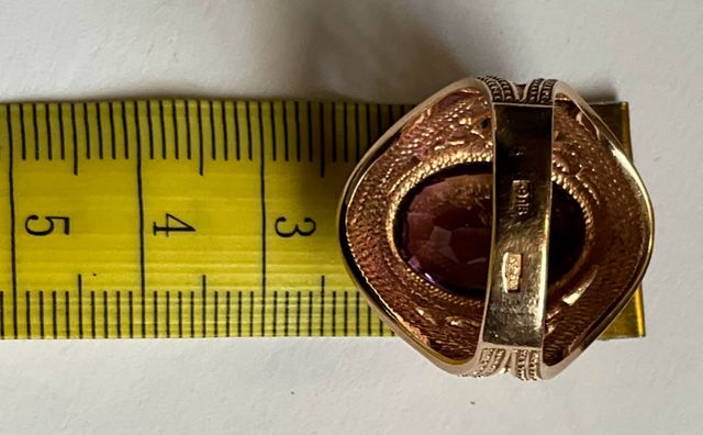 Anello vintage oro 585 (14 carati) con ametista