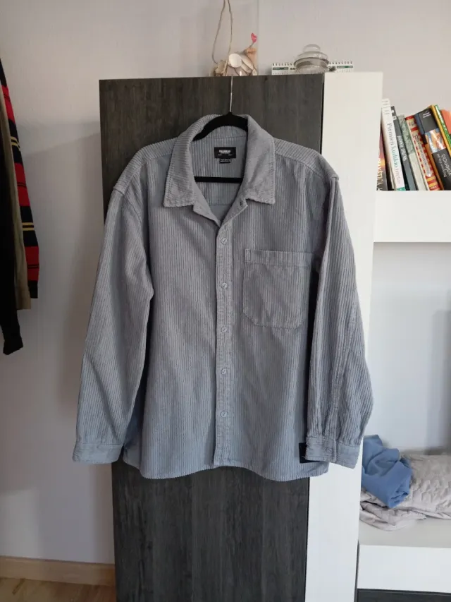 Camisa de pana hombre gris talla 44
