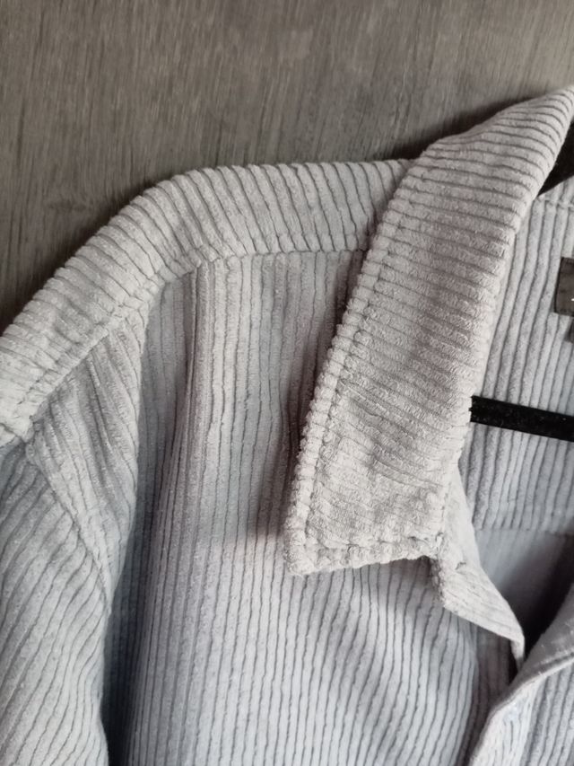 Camisa de pana hombre gris talla 44