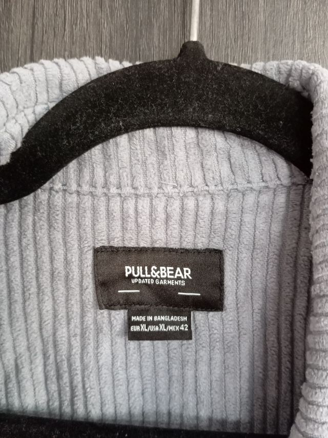 Camisa de pana hombre gris talla 44