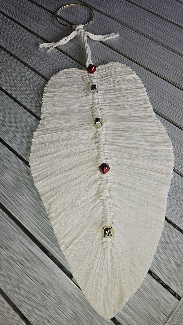 Macramé hoja Adorno Navideño