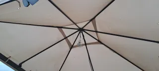 Gazebo da giardino beige e marrone