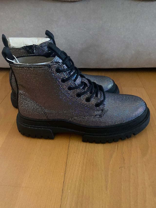 Botines Zara Brillantes Talla 37