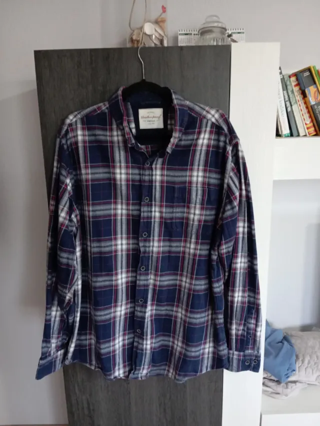 Camisa de cuadros hombre azul y rojo