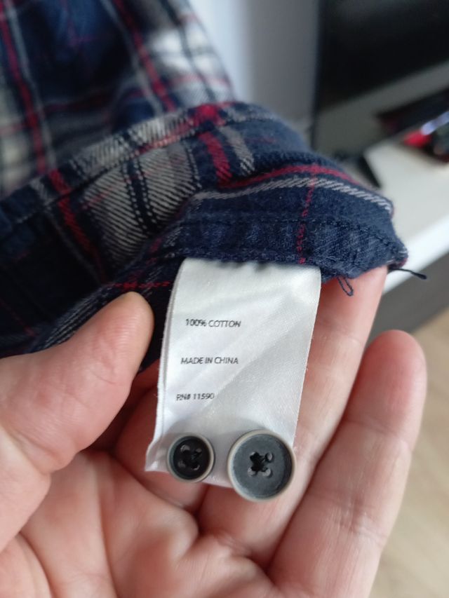 Camisa de cuadros hombre azul y rojo