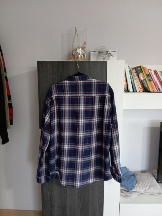 Camisa de cuadros hombre azul y rojo