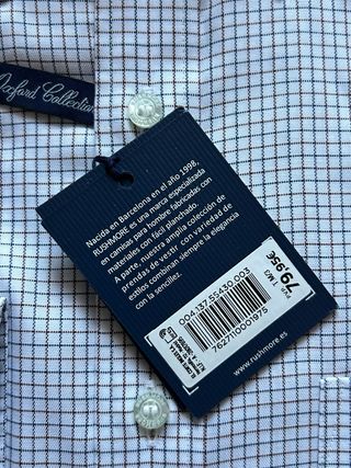 Camisa de vestir Rushmore cuadros azul y blanco Ta