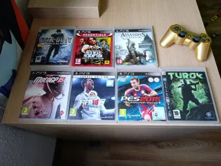 PlayStation 3 Negra + 7 Juegos + 2 Mandos